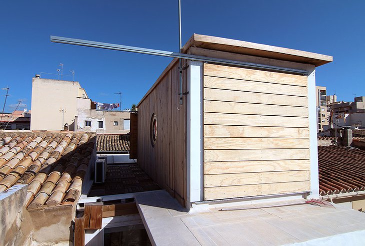 Container Home on the rooftop of a building