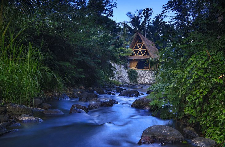 Hideout Bali bamboo house at the river
