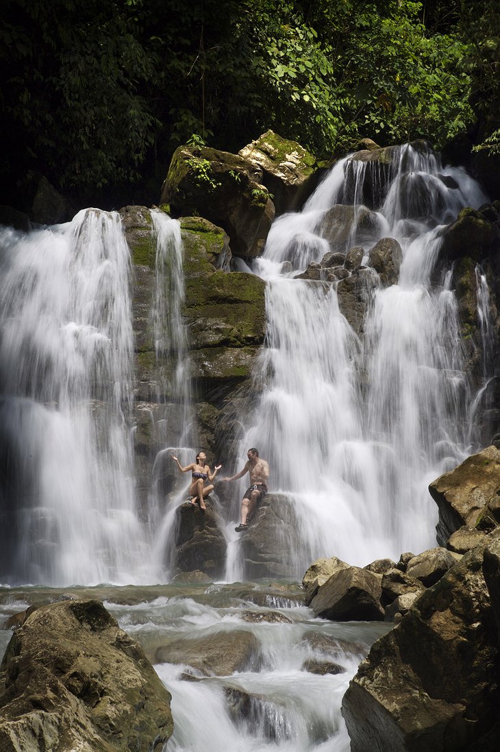 Couple in the waterfall