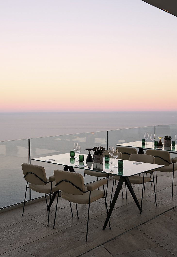 The Maybourne Riviera - Ceto bar terrace during sunset