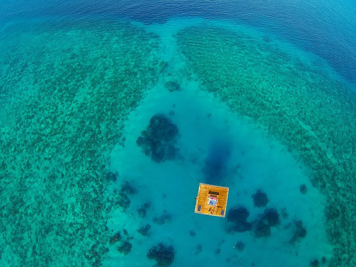 Floating room at The Manta Resort