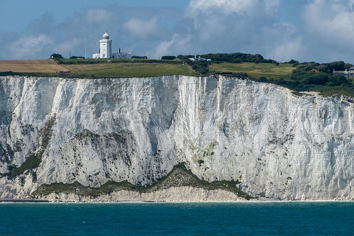 White Cliffs of Dover and the South Foreland Lighthouse on the top