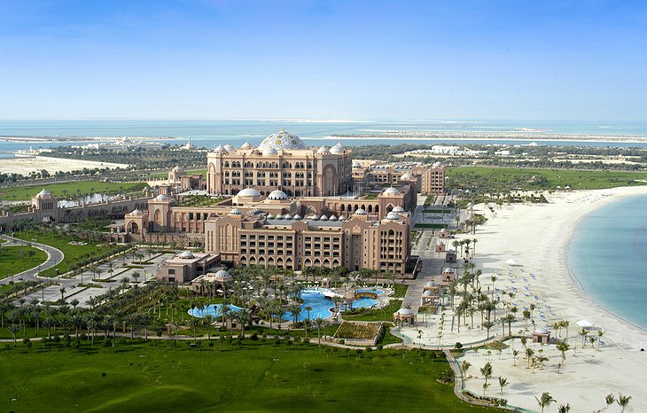 Emirates Palace from a helicopter