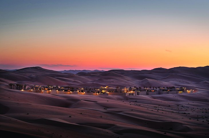 Qasr Al Sarab Desert Resort between the sand dunes