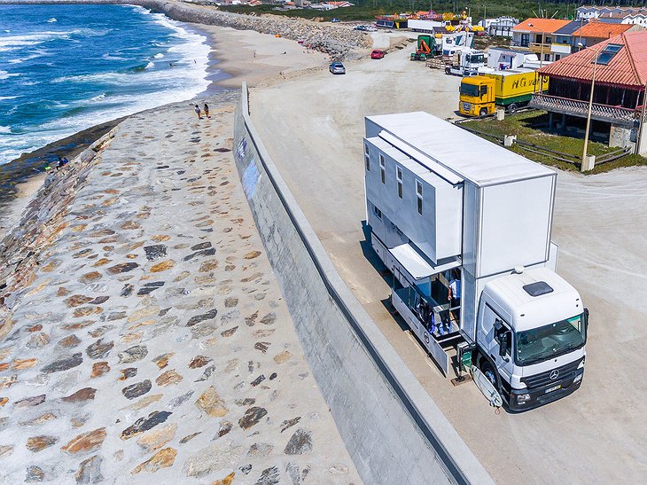 Converted Mercedes Actros at the beach
