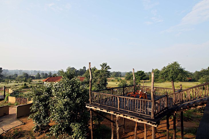 Samode Safari Lodge wooden platform with panoramic views