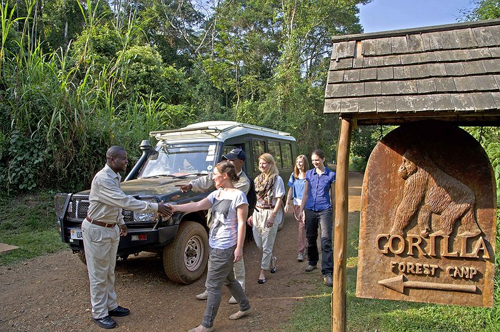 Sanctuary Gorilla Forest Camp arrival by 4x4 Jeep