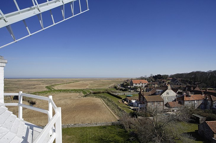 View on Cley village from the top of Cley Windmill