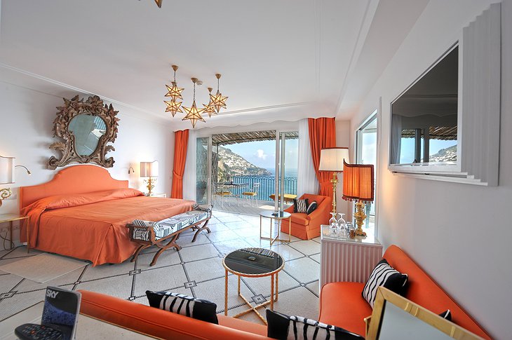 Il San Pietro di Positano orange room with sea view