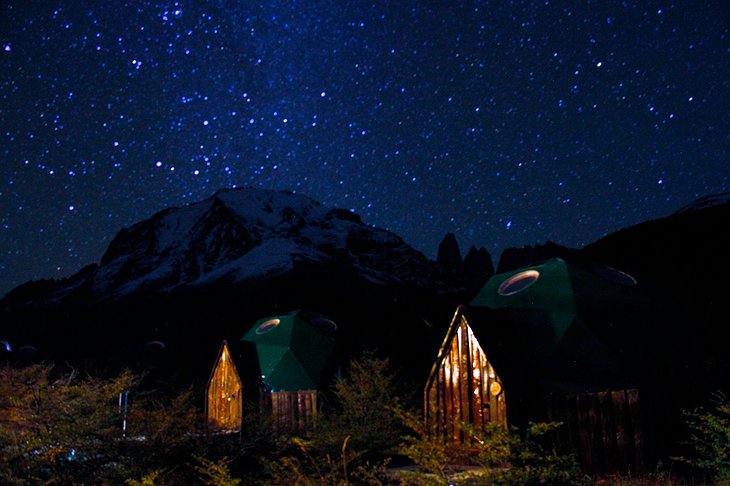 EcoCamp Standard Domes in the starry night