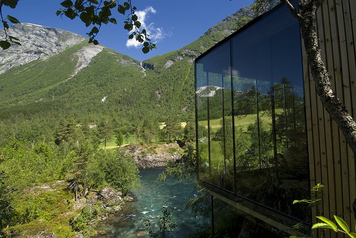Juvet Landscape Hotel glass cabins with river view