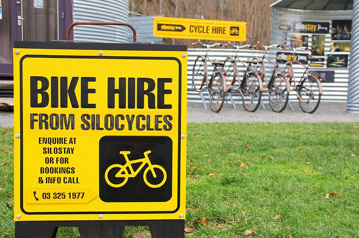 SiloStay bike hire sign