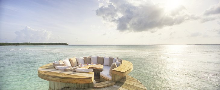 Soneva Jani Maldives panorama seating above the ocean