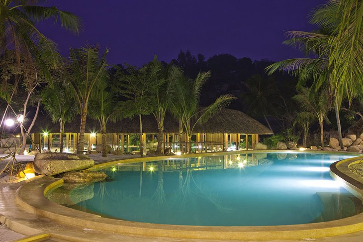 I Resort pool at night