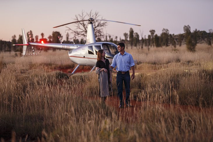 Helicopter ride in the outback