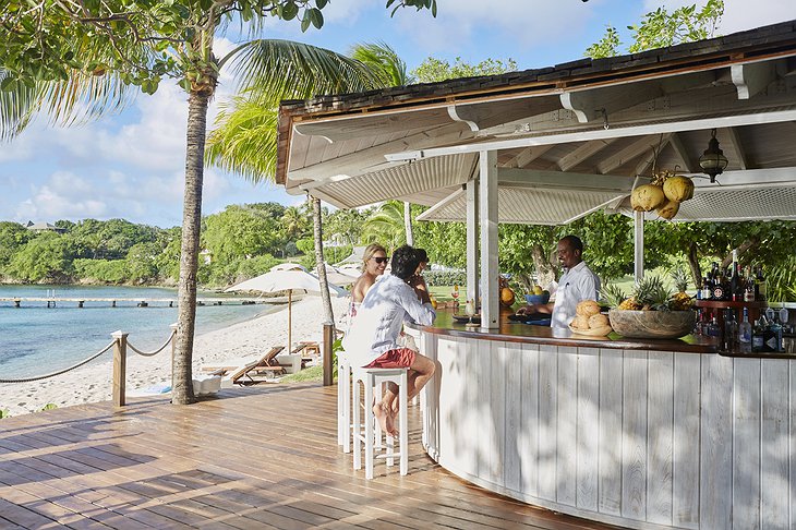 Mustique Island bar at the beach