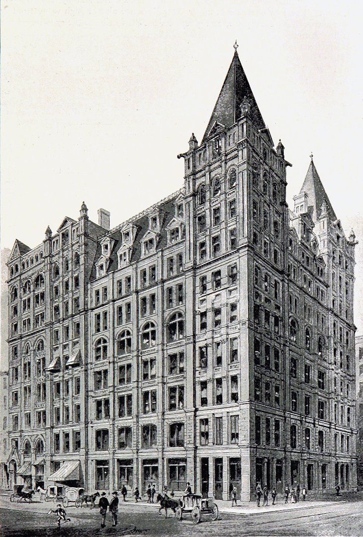 The Temple Court Building and Annex in 1893 - Reopened in August 2016 as the Beekman Hotel after extensive renovations