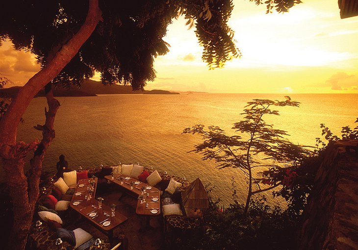 Necker Island sunset dining