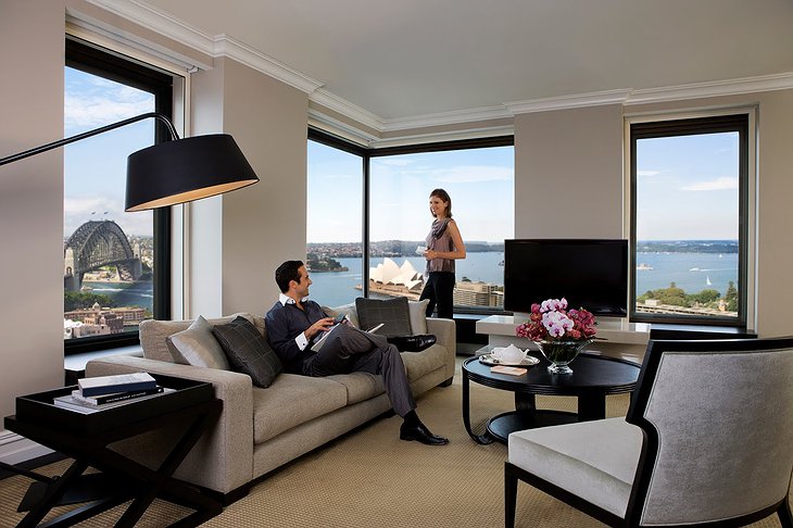 Four Seasons Sydney suite with couple at the window