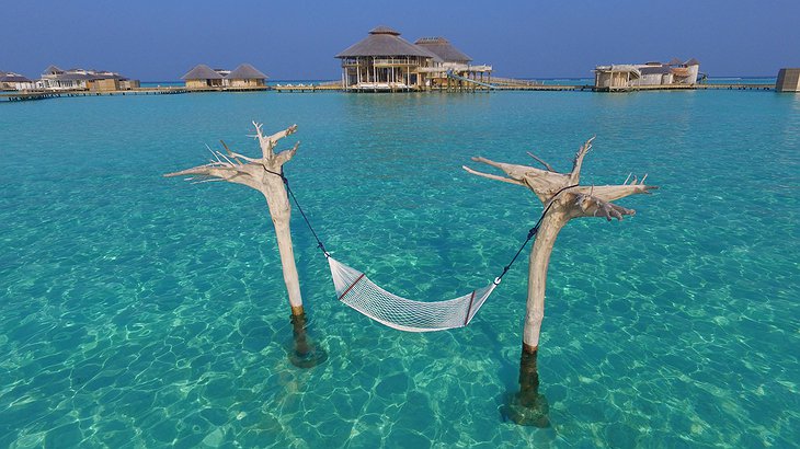 Soneva Jani Maldives water hammock above the ocean