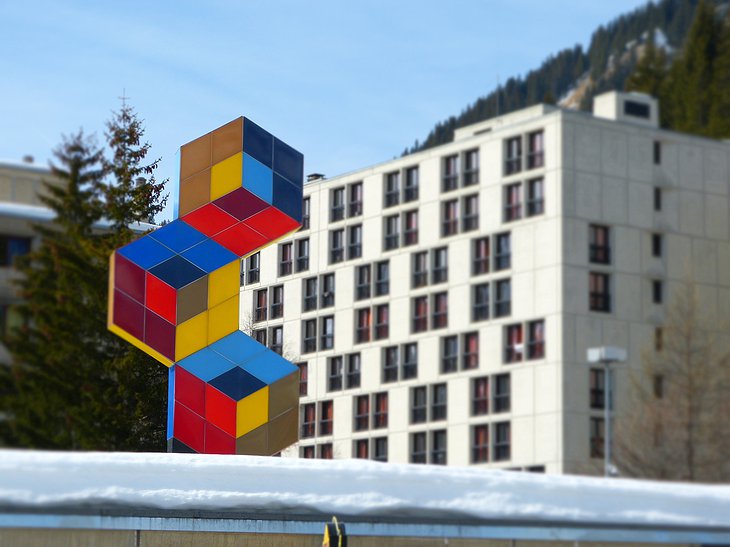 Totem Flaine Hotel building exterior with artwork