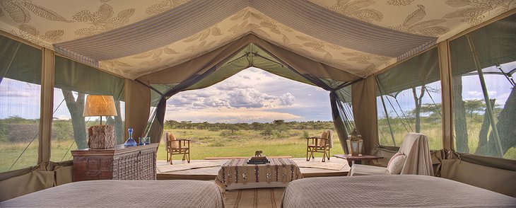 Richard's Camp tent with view on the Kenyan nature