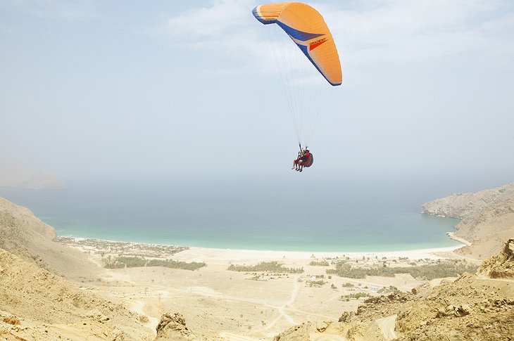 Parachuting in Zighy Bay