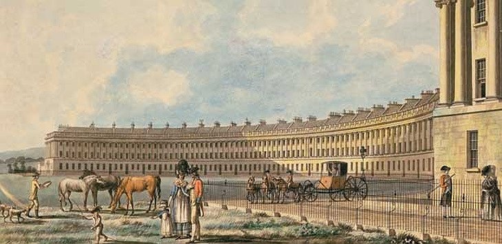 The Royal Crescent in the 18th century
