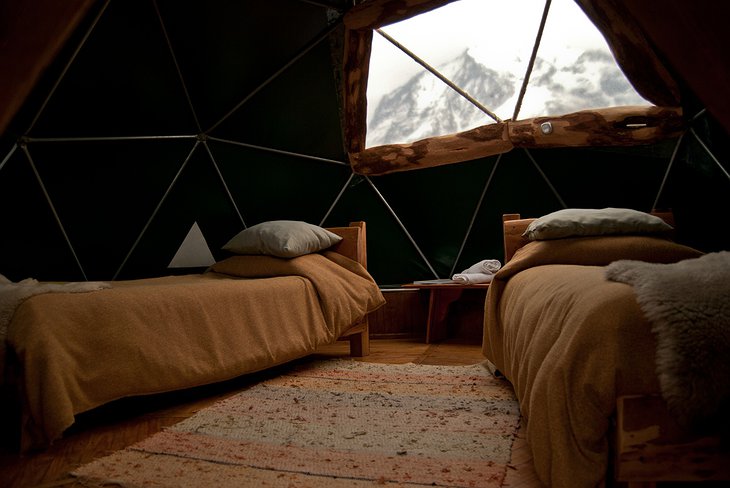 EcoCamp Standard Dome two single beds
