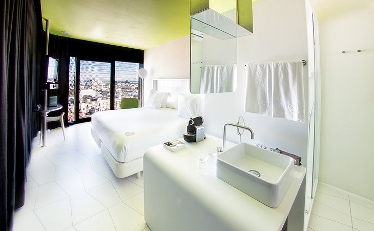 Barceló Raval bedroom with bathroom together