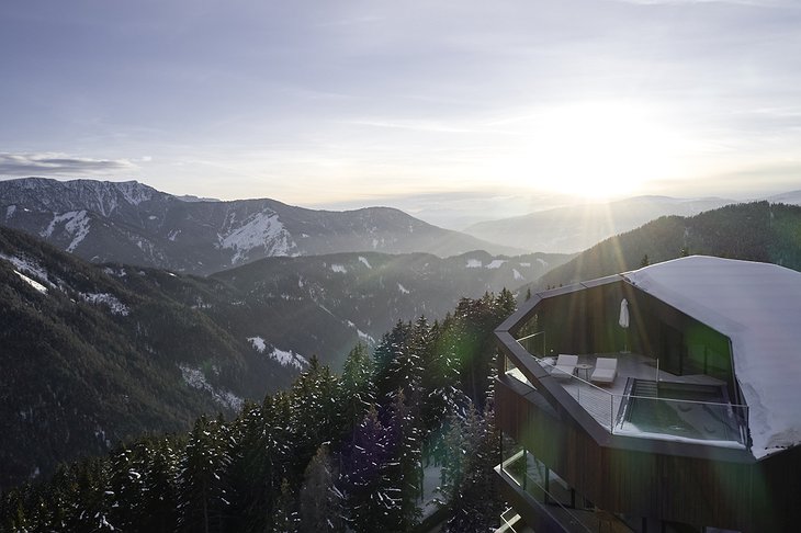 Forestis Dolomites Hotel Penthouse Private Rooftop Terrace Aerial