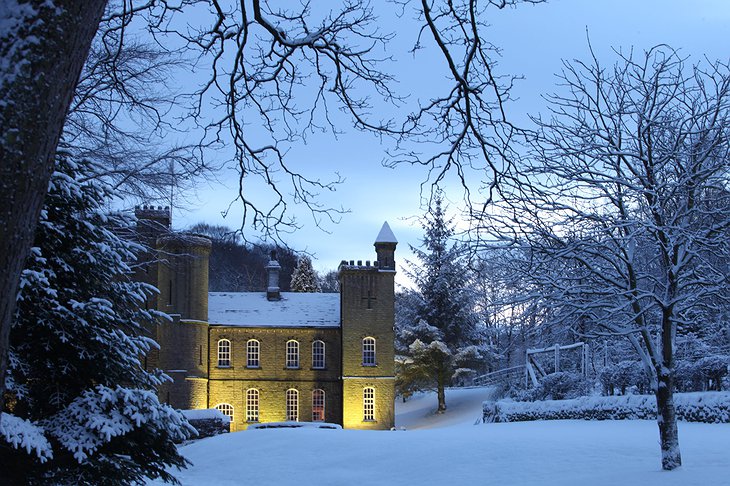 Carr Hall Castle in winter