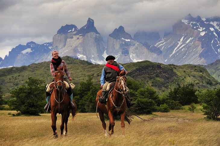 Riding on the horses in Patagonia
