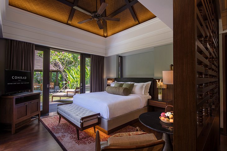 Conrad Bali pool villa bedroom