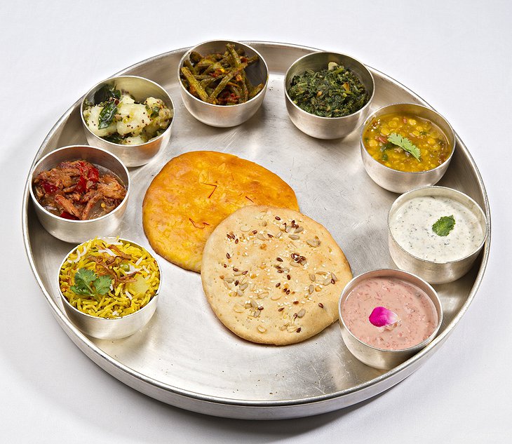 Indian dishes at the Samode Palace hotel