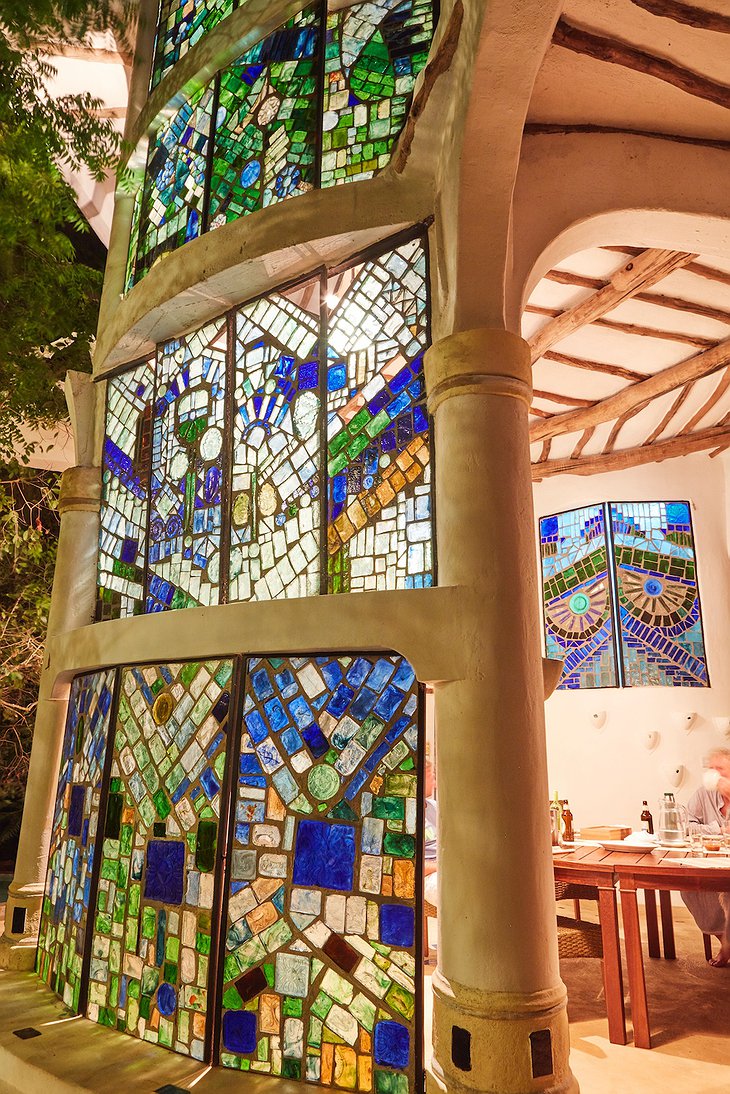 Watamu Treehouse colorful mosaic windows