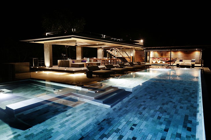 Infinity pool in the night