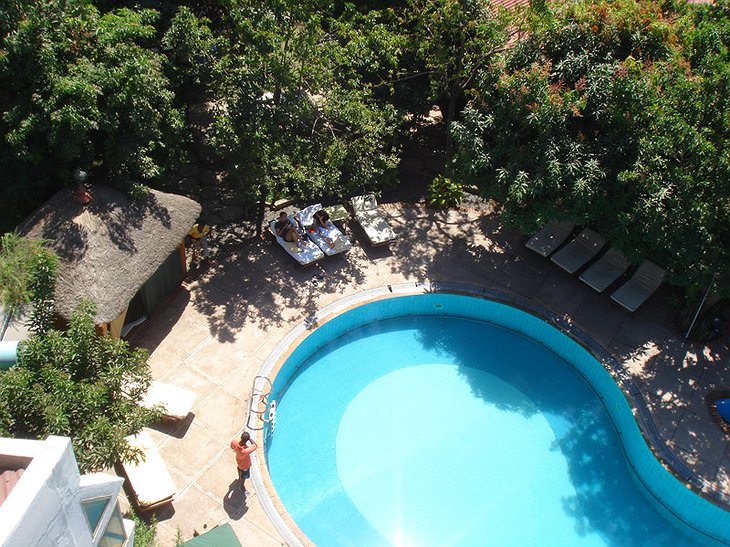 Safari Lodge Adama hotel view from top on the swimming pool