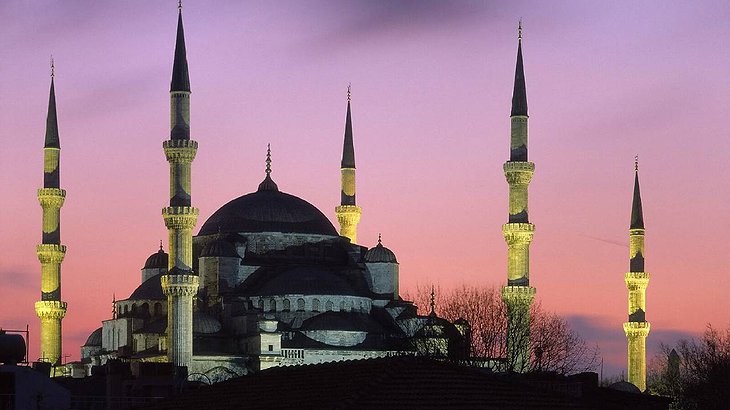 The gorgeous Sultan Ahmed Mosque, also known as the Blue Mosque