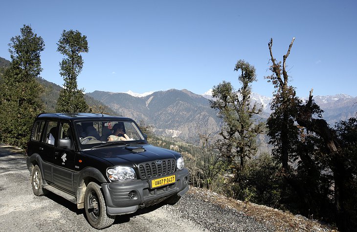 Shakti jeep high in the mountains