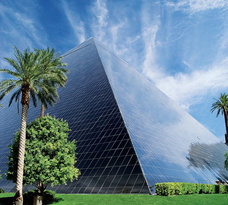 Luxor pyramid shape hotel in daytime