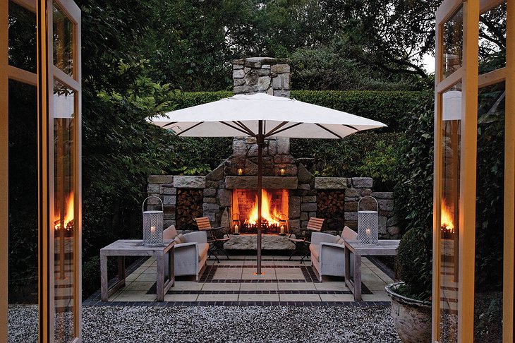 Outdoor Fireplace At The Owner's Cottage