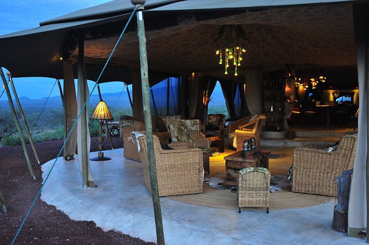 Shu'mata Camp veranda at night
