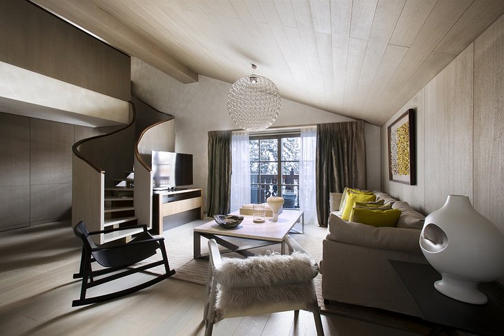 Cheval Blanc Courchevel duplex suite living room