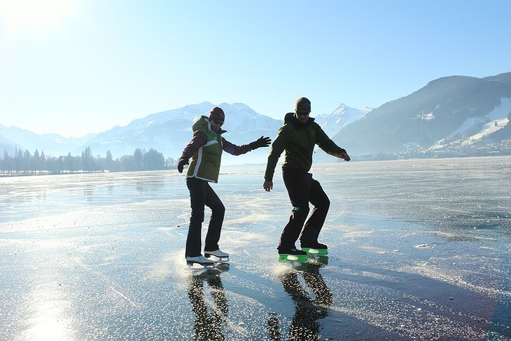 Ice skating on Lake Zell