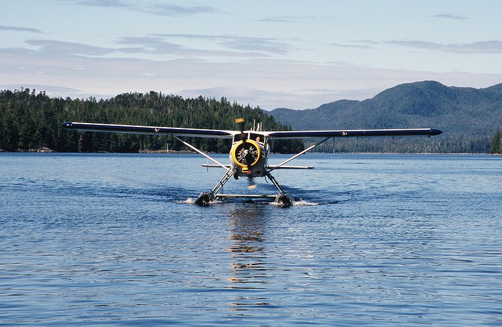 Arriving to Princess Royal Island by private airplane