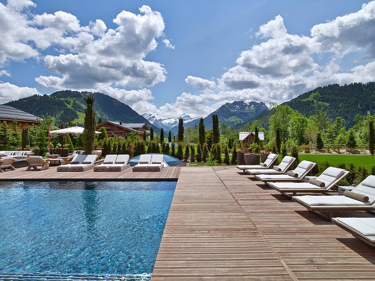 Alpina Gstaad Outdoor Pool with Alps Views