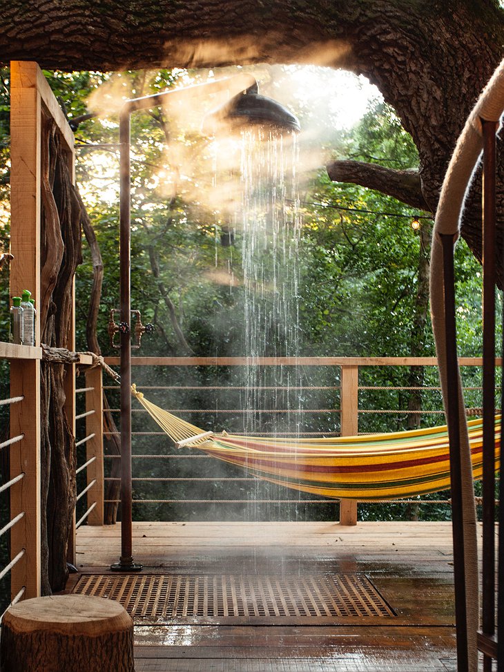 The Woodman's Treehouse Outdoor Shower