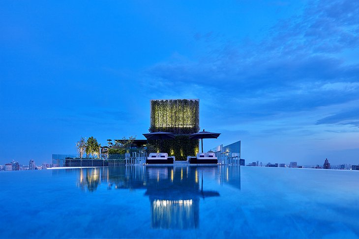 137 Pillars Suites Bangkok Infinity Pool In The Evening