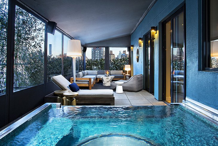 Dream Downtown presidential suite terrace with hot tub